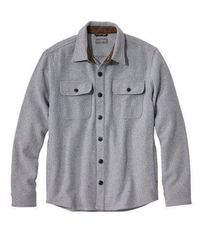 L.L.Bean Men's Signature Wool Workshirt Gray Heather