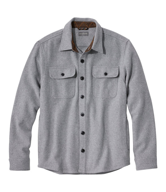 L.L.Bean Men's Signature Wool Workshirt Gray Heather