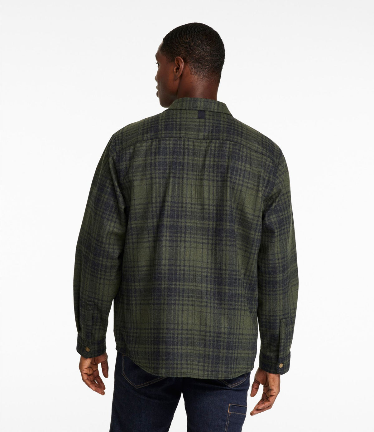 L.L.Bean Men's Maine Guide Lightweight Wool Field Shirt, Plaid Forest Shade Plaid