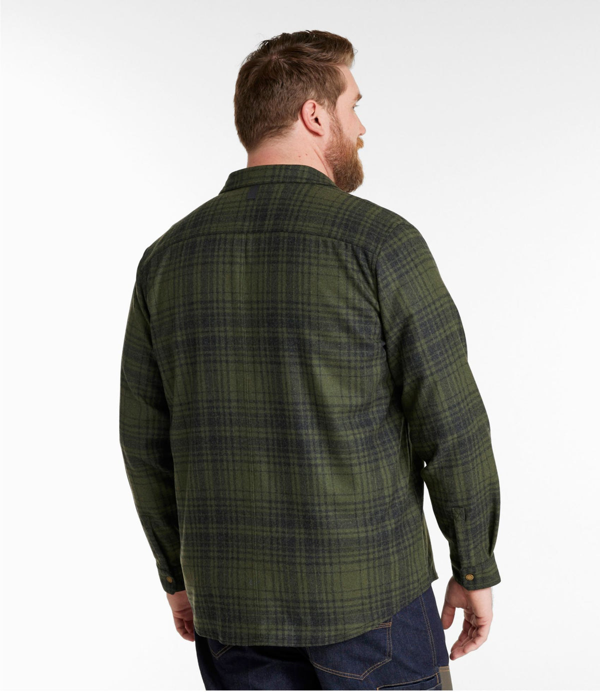 L.L.Bean Men's Maine Guide Lightweight Wool Field Shirt, Plaid Forest Shade Plaid