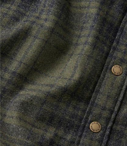 L.L.Bean Men's Maine Guide Lightweight Lined Wool Field Shirt, Plaid Forest Shade Plaid