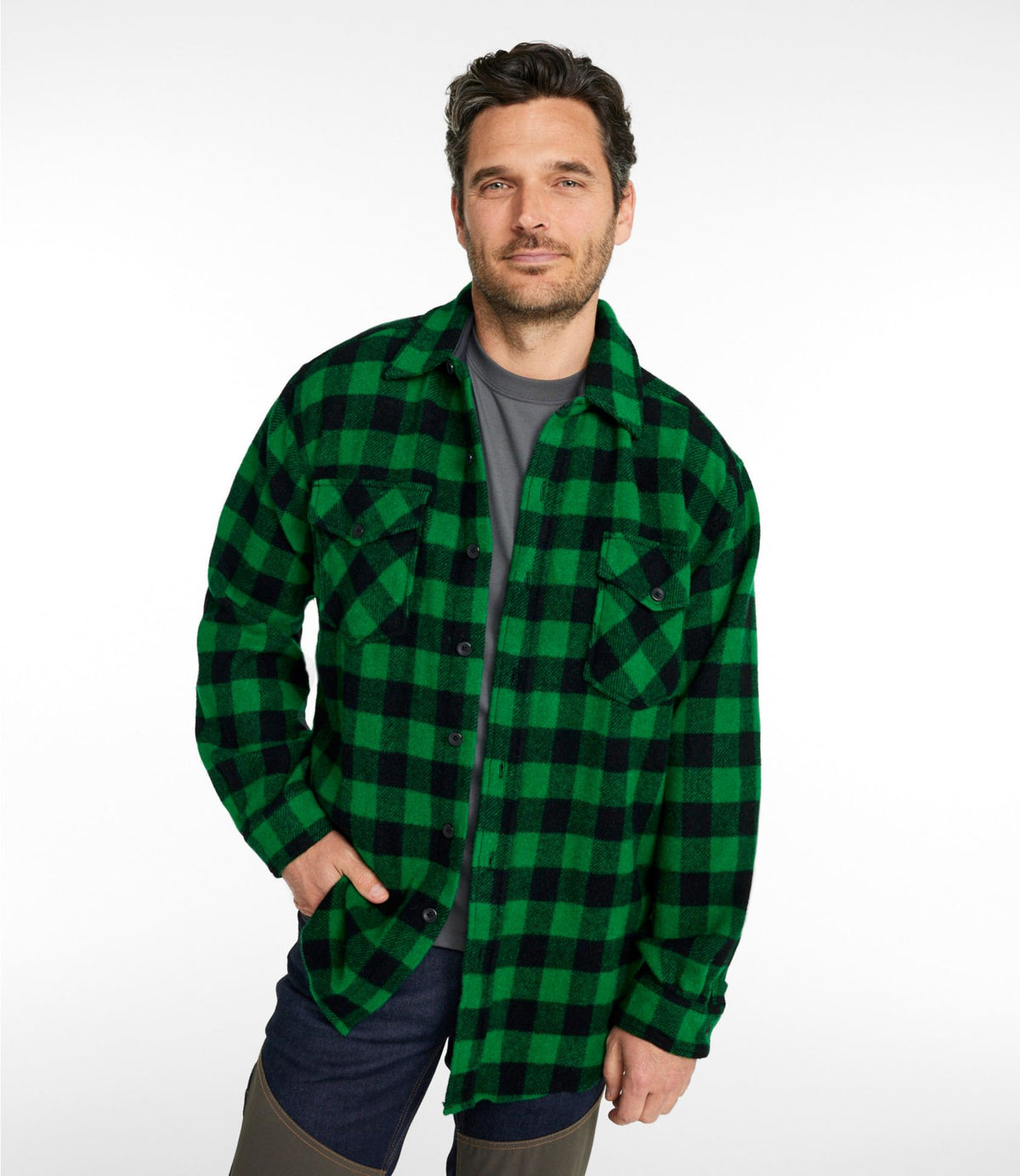 L.L.Bean Men's Maine Guide Shirt Cobalt/Black