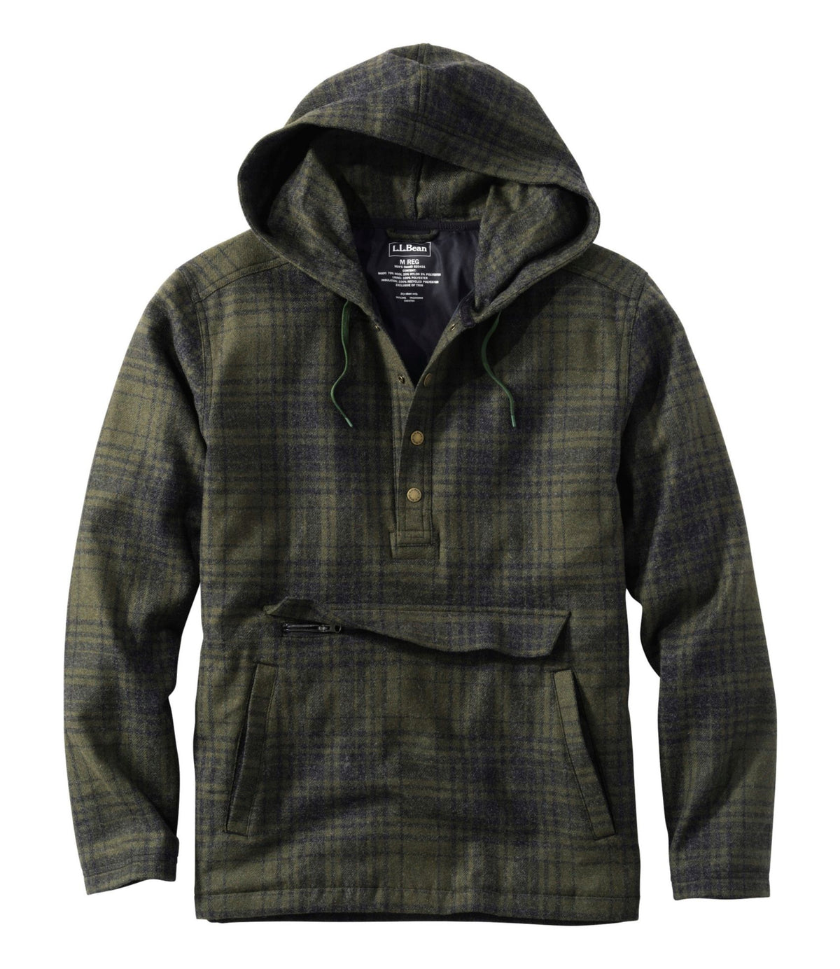 L.L.Bean Men's Maine Guide Wool Anorak Forest Shade
