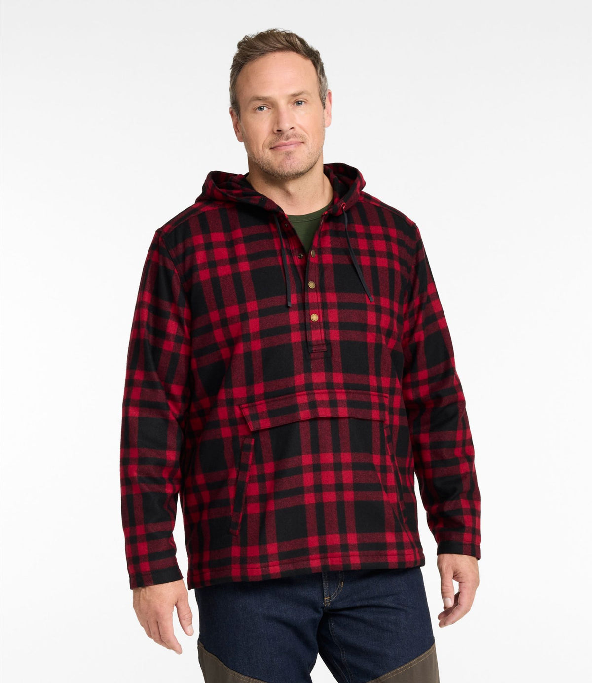 L.L.Bean Men's Maine Guide Wool Anorak Forest Shade