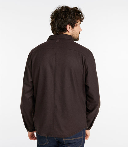 L.L.Bean Men's Maine Guide Lightweight Lined Wool Field Shirt Navy
