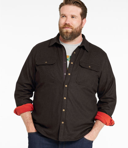 L.L.Bean Men's Maine Guide Lightweight Lined Wool Field Shirt Navy