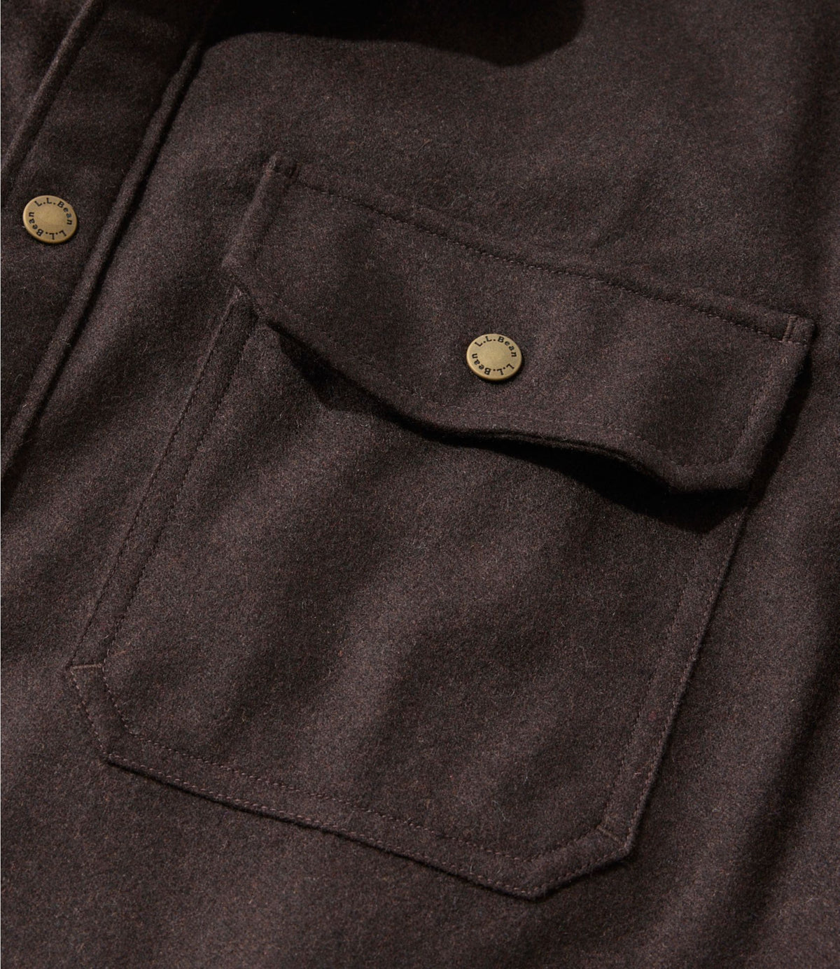 L.L.Bean Men's Maine Guide Lightweight Lined Wool Field Shirt Navy