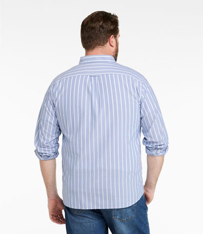 L.L.Bean Men's Signature Premium Pima Cotton Oxford Shirt, Long-Sleeve Barley Plaid