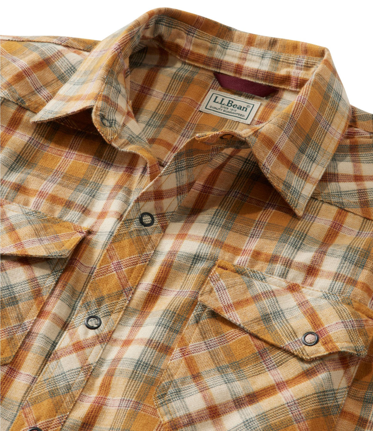 L.L.Bean Men's Katahdin Performance Flannel Shirt, Slightly Fitted Dark Bronze/Deep Rosewood