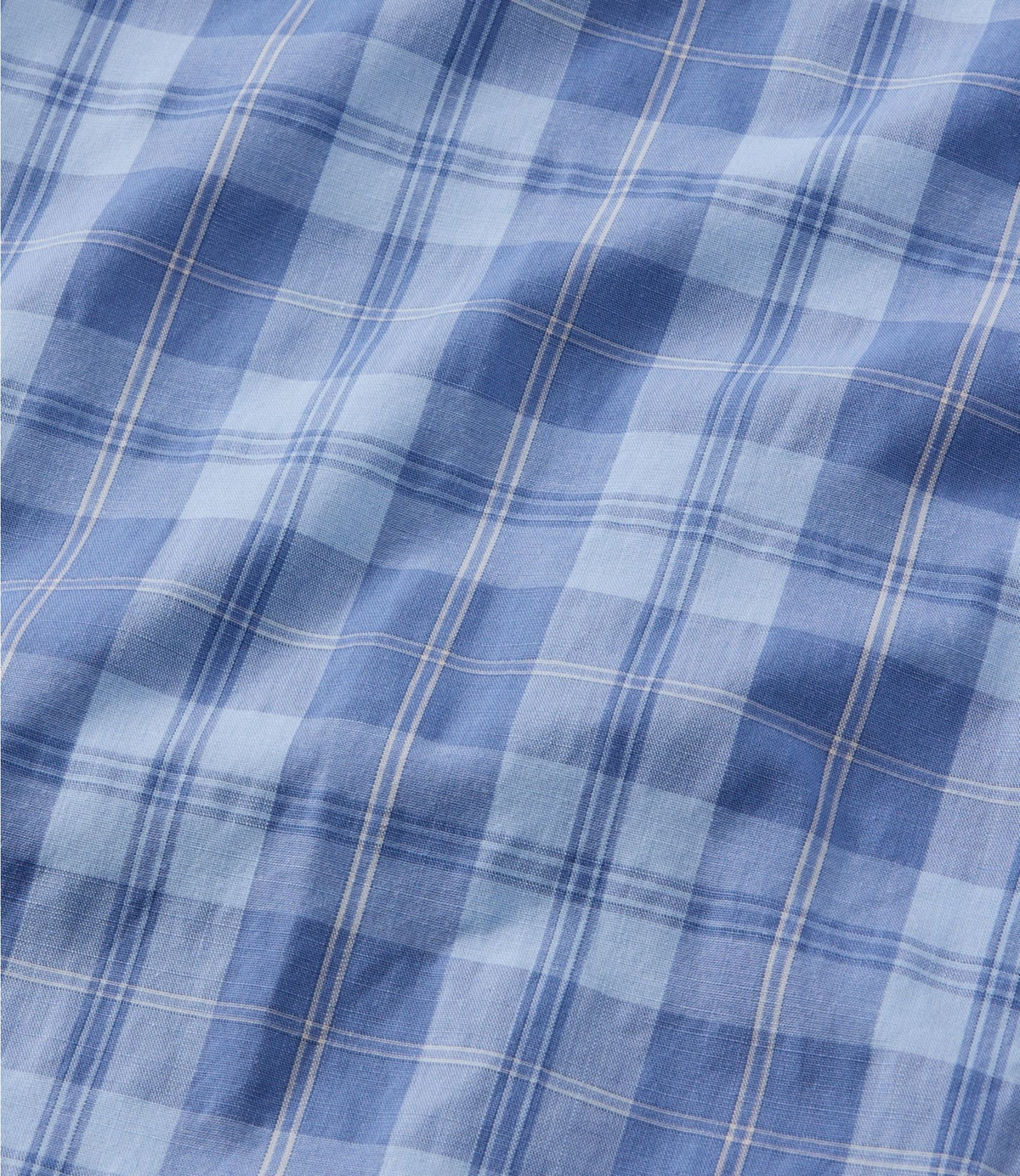 L.L.Bean Men's Comfort Stretch Performance® Chambray Shirt, Long-Sleeve, Slightly Fitted Untucked Fit, Plaid Faded Sage