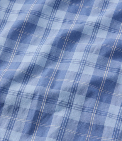 L.L.Bean Men's Comfort Stretch Performance® Chambray Shirt, Long-Sleeve, Slightly Fitted Untucked Fit, Plaid Faded Sage