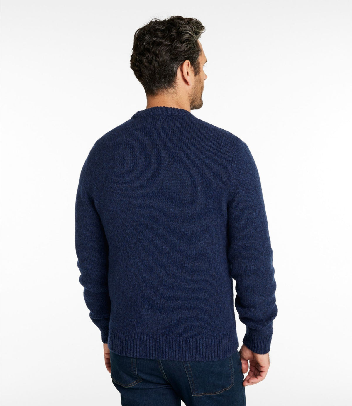 L.L.Bean Men's Bean's Classic Ragg Wool Sweater, Crewneck Nautical Navy