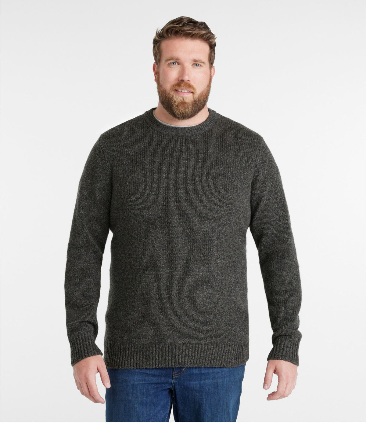 L.L.Bean Men's Bean's Classic Ragg Wool Sweater, Crewneck Nautical Navy