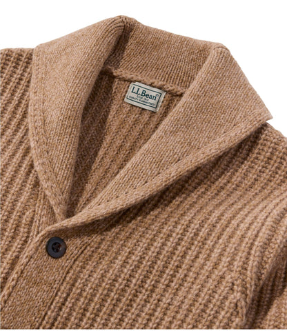 L.L.Bean Men's L.L.Bean Classic Ragg Wool Sweater, Cardigan Charcoal