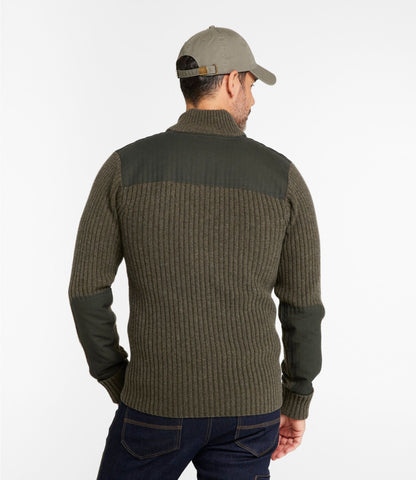 L.L.Bean Men's Commando Sweater, Full-Zip Bright Navy Heather