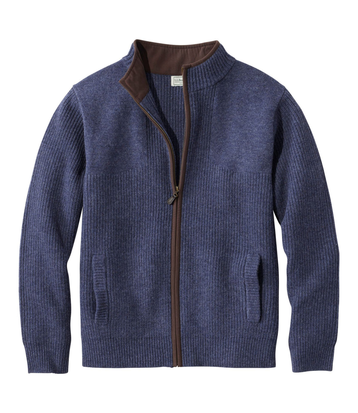 L.L.Bean Men's Waterfowl Sweater, Full Zip Carbon Navy