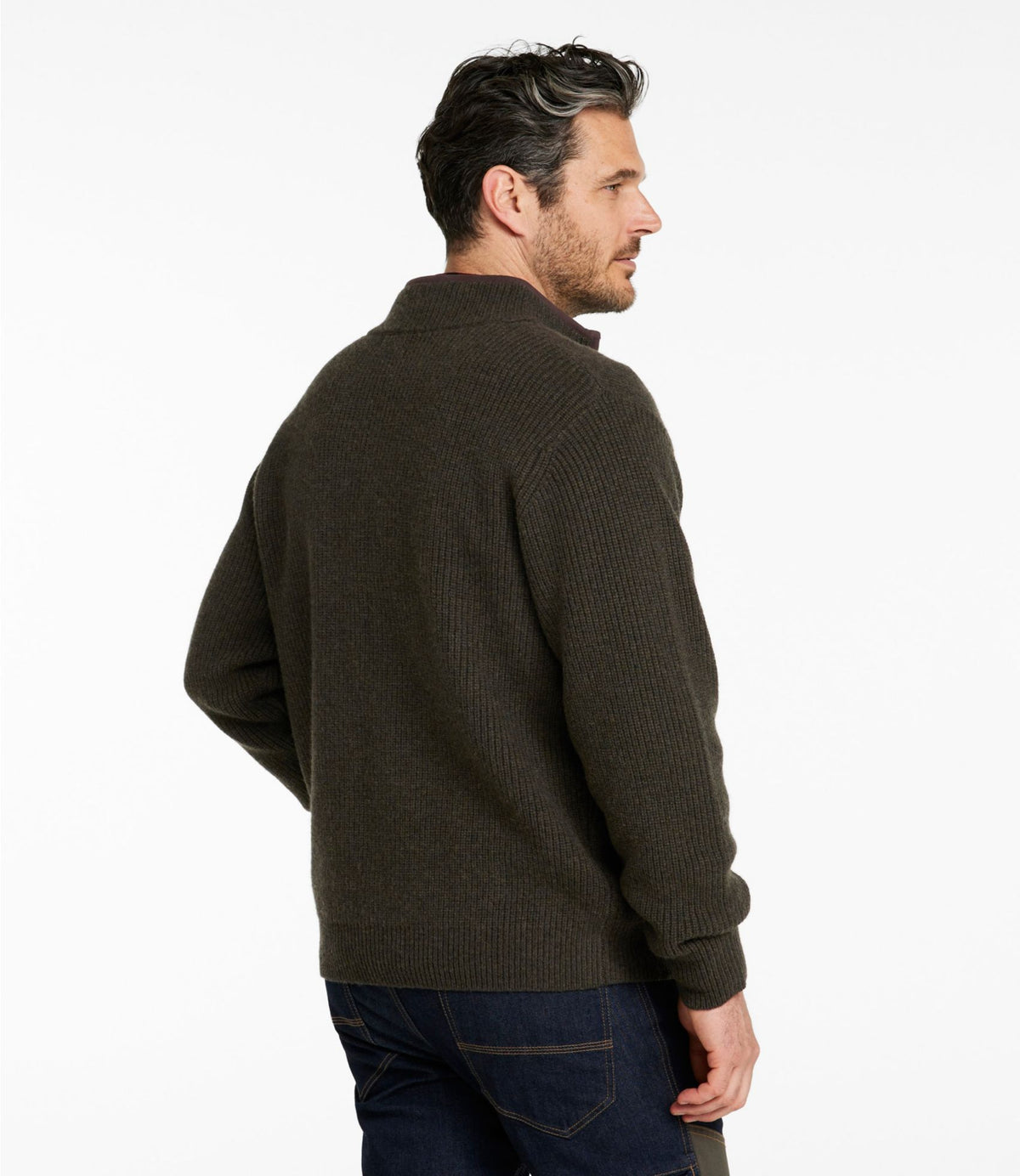 L.L.Bean Men's Waterfowl Sweater, Full Zip Carbon Navy