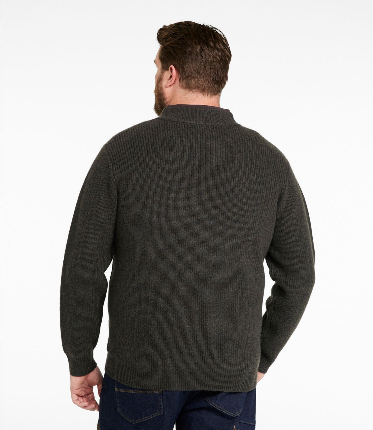 L.L.Bean Men's Waterfowl Sweater, Full Zip Carbon Navy