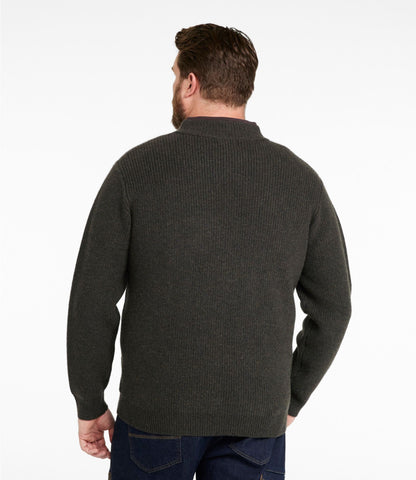 L.L.Bean Men's Waterfowl Sweater, Full Zip Carbon Navy