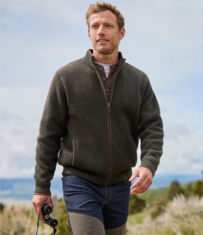 L.L.Bean Men's Waterfowl Sweater, Full Zip Carbon Navy