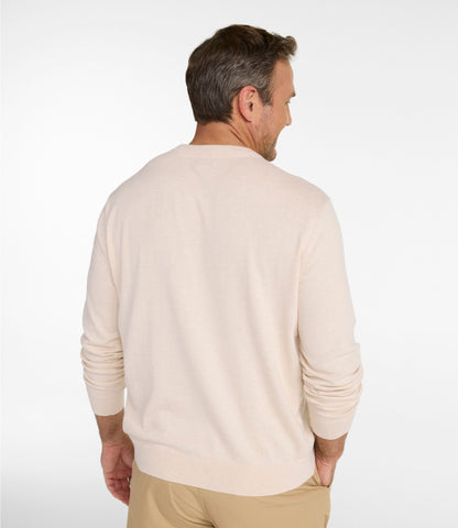L.L.Bean Men's All Seasons Cotton Blend Sweater, Crewneck Classic Navy Heather
