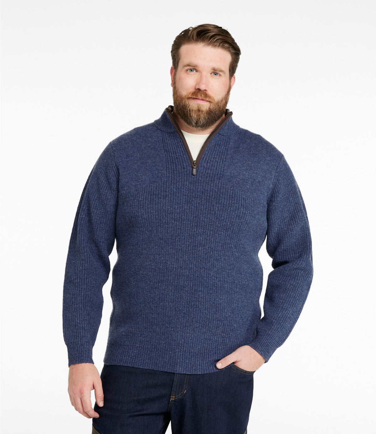 L.L.Bean Men's Waterfowl Sweater Carbon Navy
