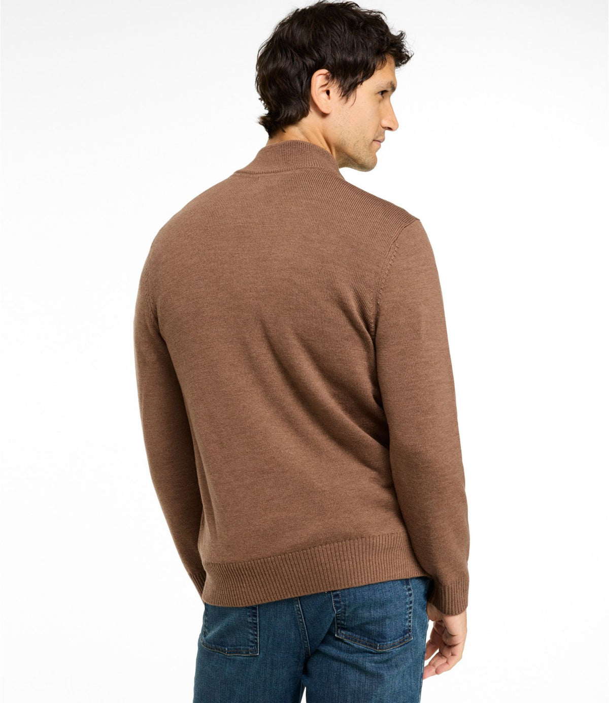L.L.Bean Men's Essential Merino Sweaters, Quarter-Zip Gray Heather