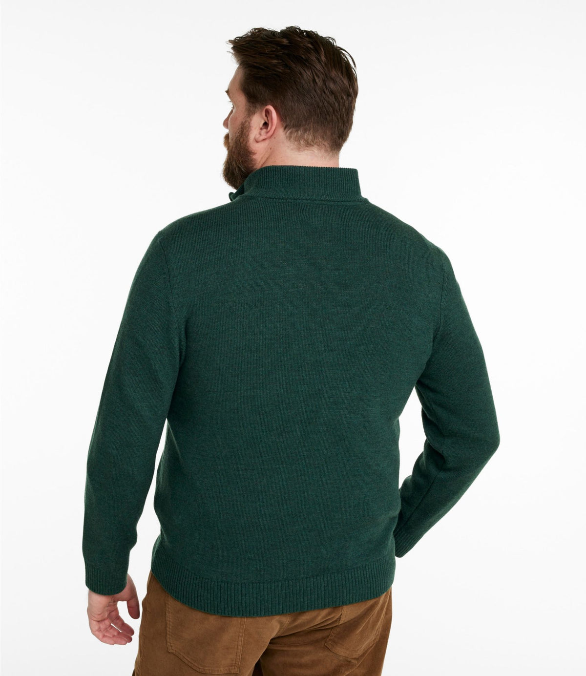 L.L.Bean Men's Essential Merino Sweaters, Quarter-Zip Gray Heather