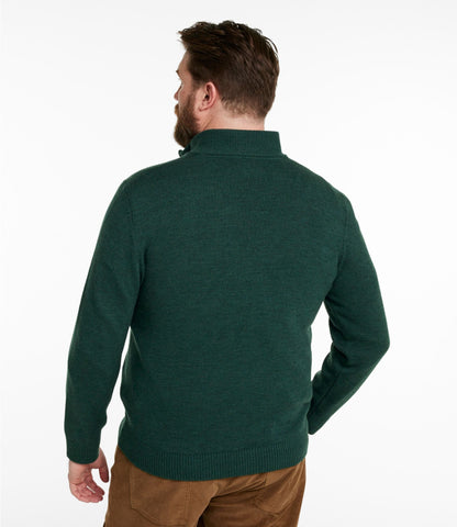 L.L.Bean Men's Essential Merino Sweaters, Quarter-Zip Gray Heather