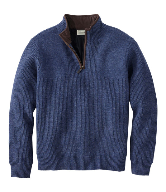 L.L.Bean Men's Waterfowl Sweater with WINDSTOPPER by GORE-TEX LABS Carbon Navy