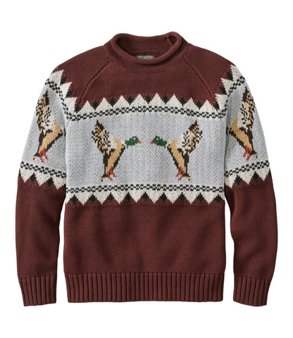 L.L.Bean Men's Signature Organic Cotton Rollneck Sweater Currant Mallard