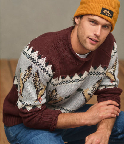 L.L.Bean Men's Signature Organic Cotton Rollneck Sweater Currant Mallard