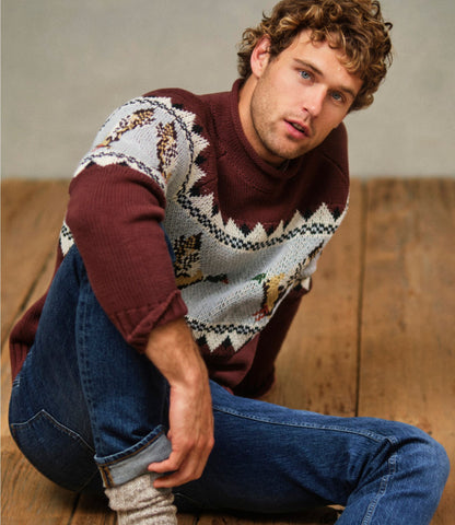 L.L.Bean Men's Signature Organic Cotton Rollneck Sweater Currant Mallard