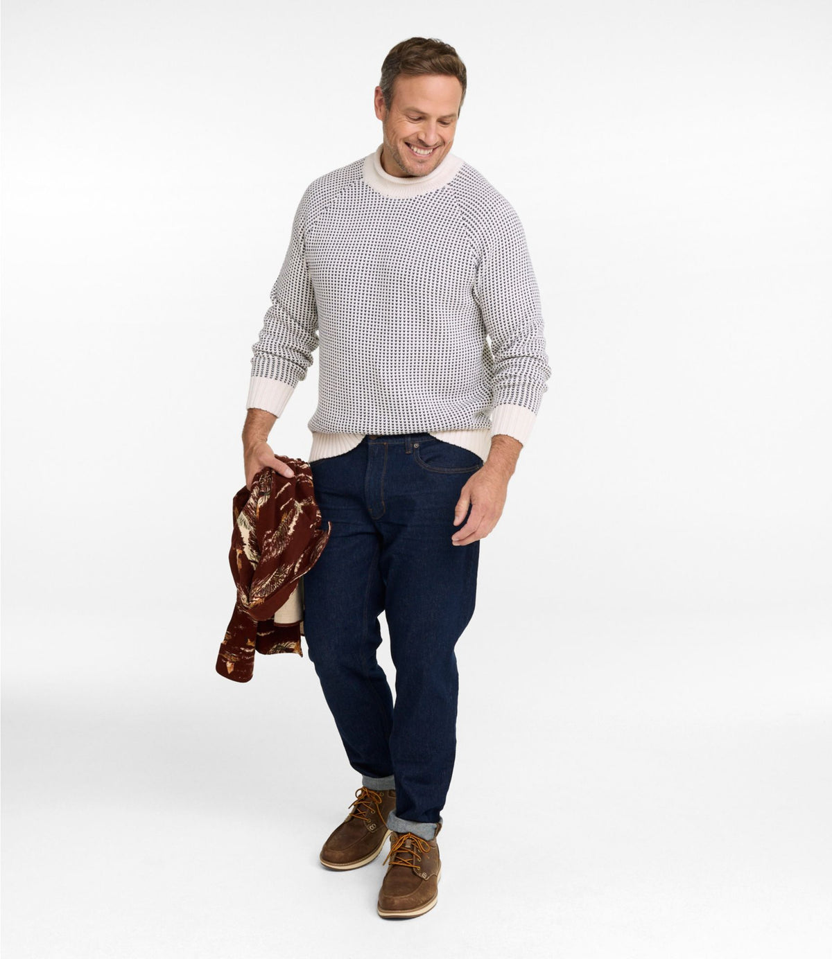L.L.Bean Men's Signature Organic Cotton Rollneck Sweater Currant Mallard