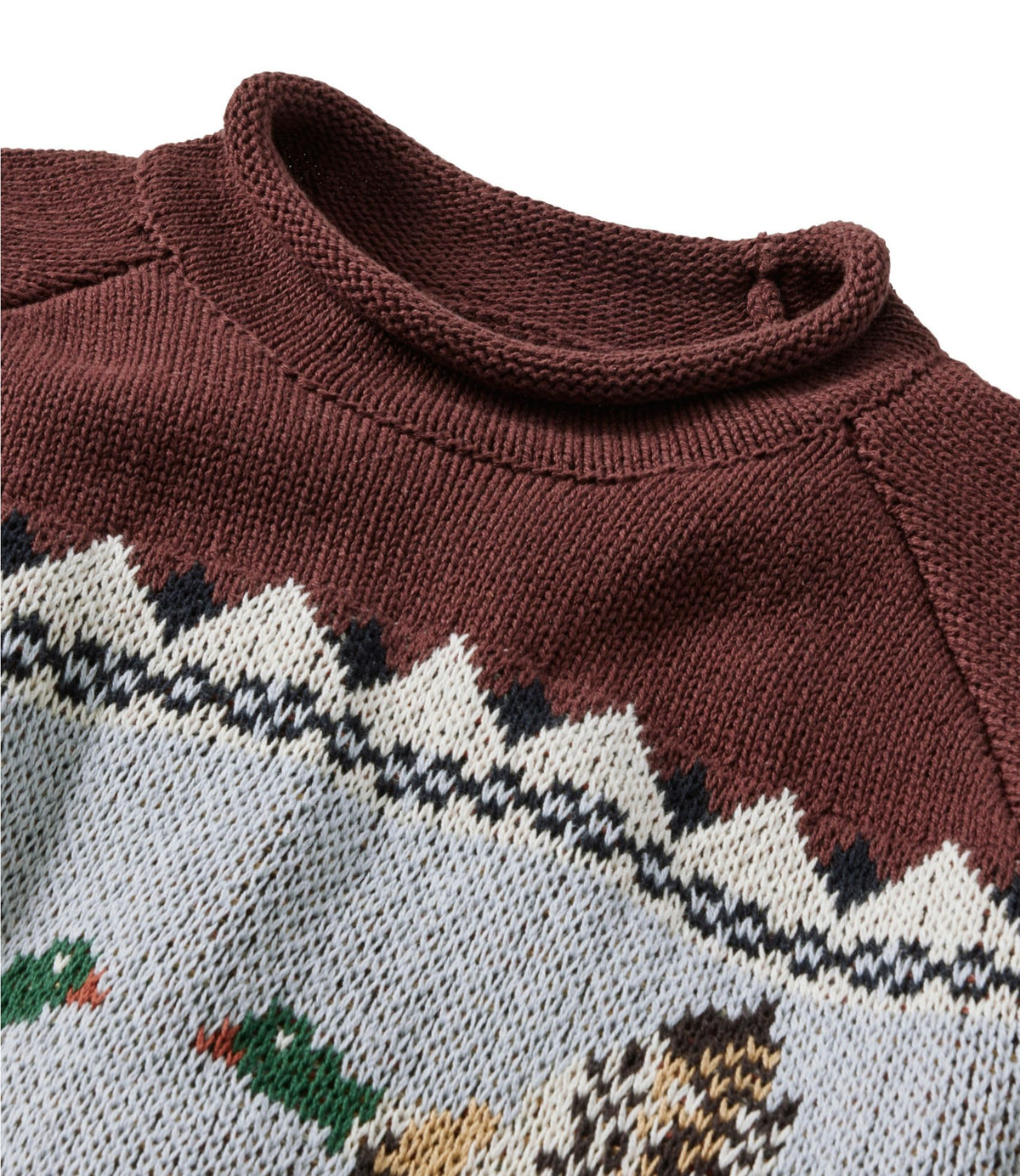 L.L.Bean Men's Signature Organic Cotton Rollneck Sweater Currant Mallard