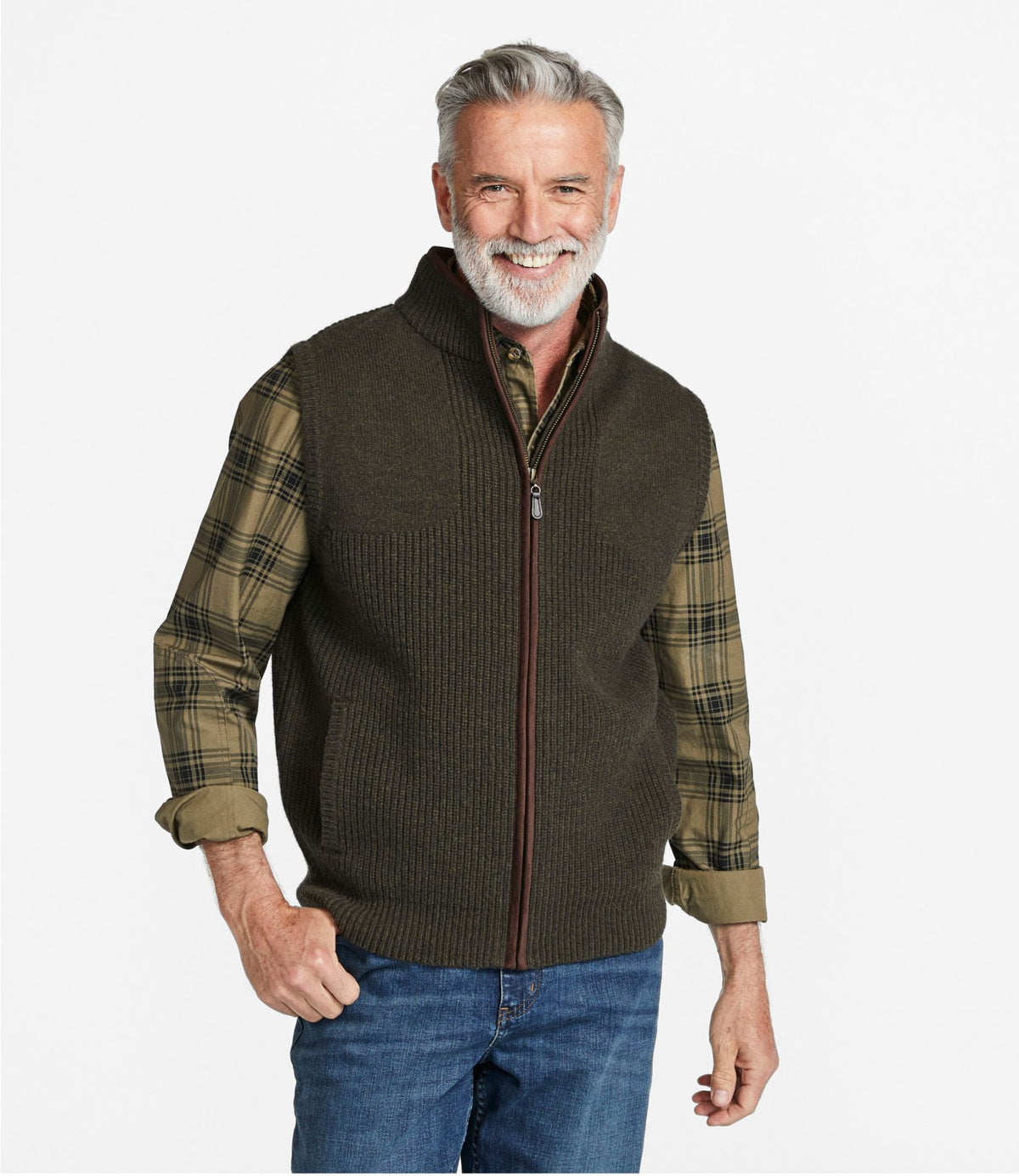 L.L.Bean Men's Waterfowl Sweater Vest Carbon Navy