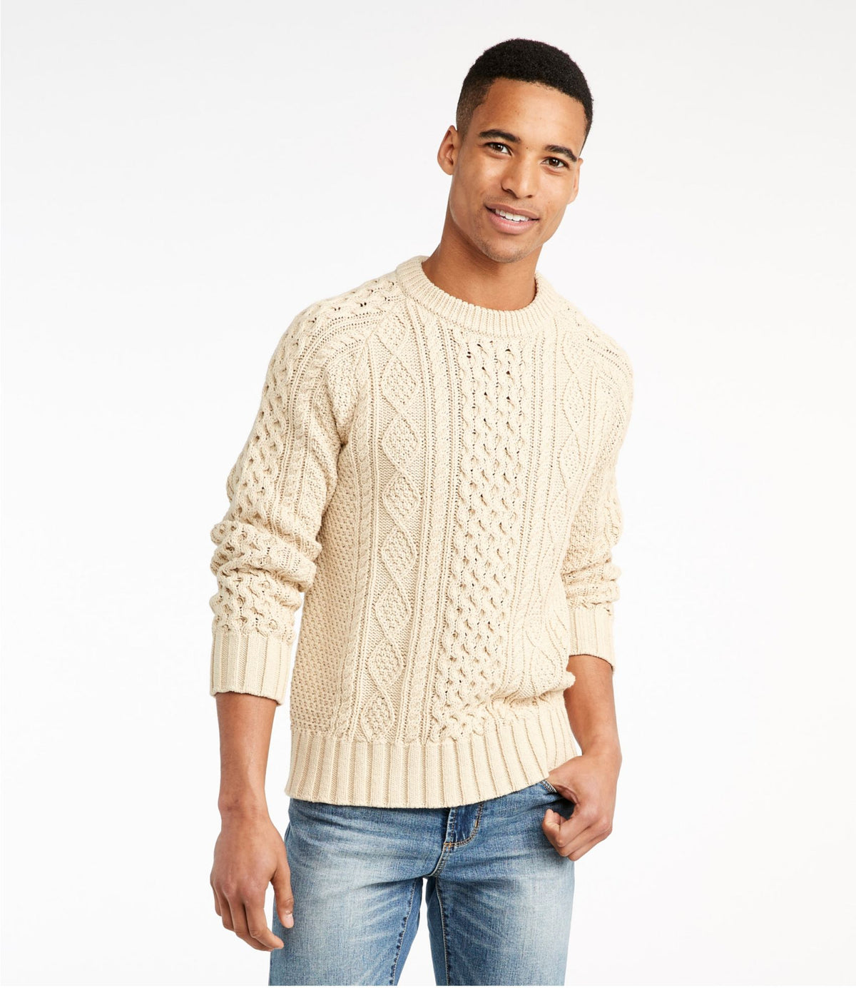 L.L.Bean Men's Signature Cotton Fisherman Sweater Antique Brick