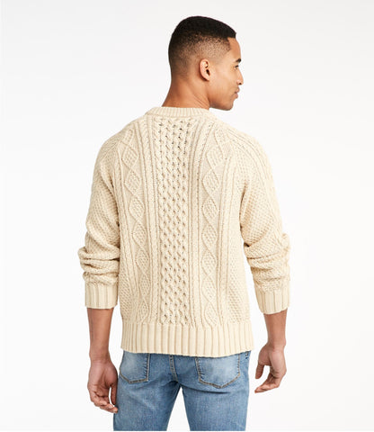 L.L.Bean Men's Signature Cotton Fisherman Sweater Antique Brick