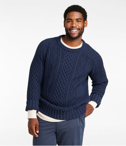 L.L.Bean Men's Signature Cotton Fisherman Sweater Antique Brick