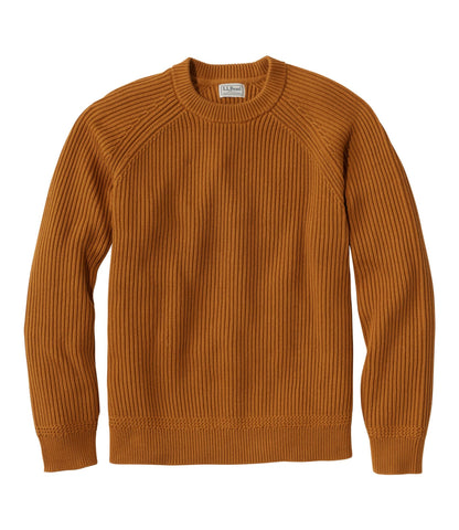 L.L.Bean Men's Mariner Rib Crew Sweater Dark Bronze
