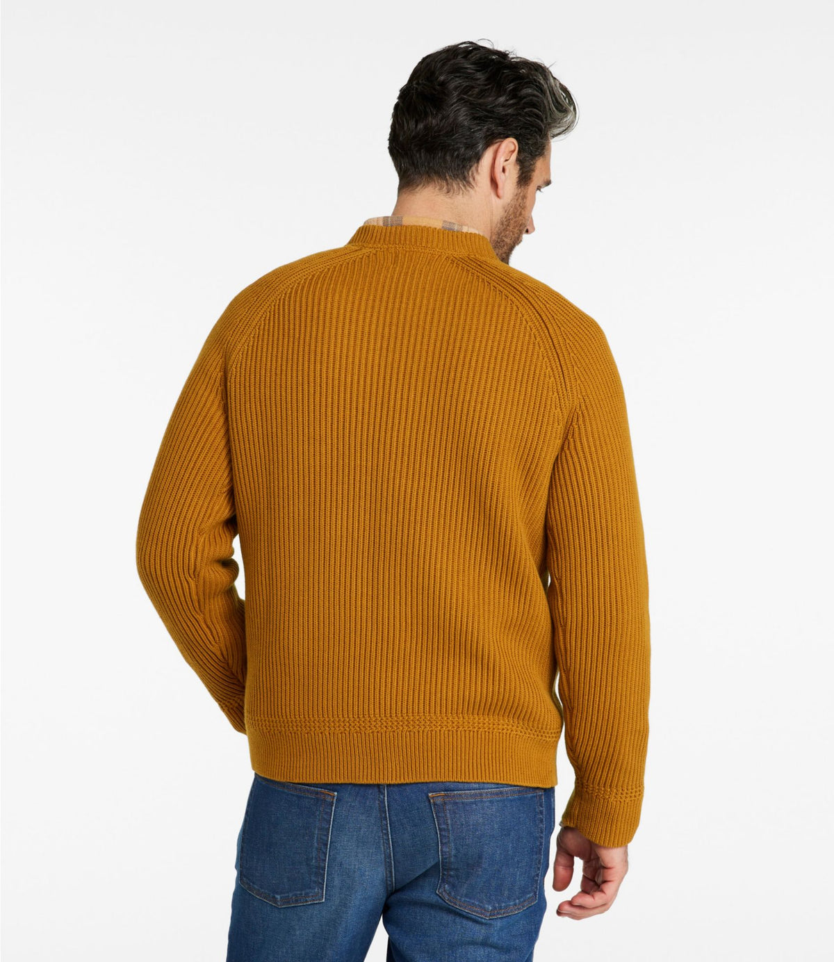 L.L.Bean Men's Mariner Rib Crew Sweater Dark Bronze