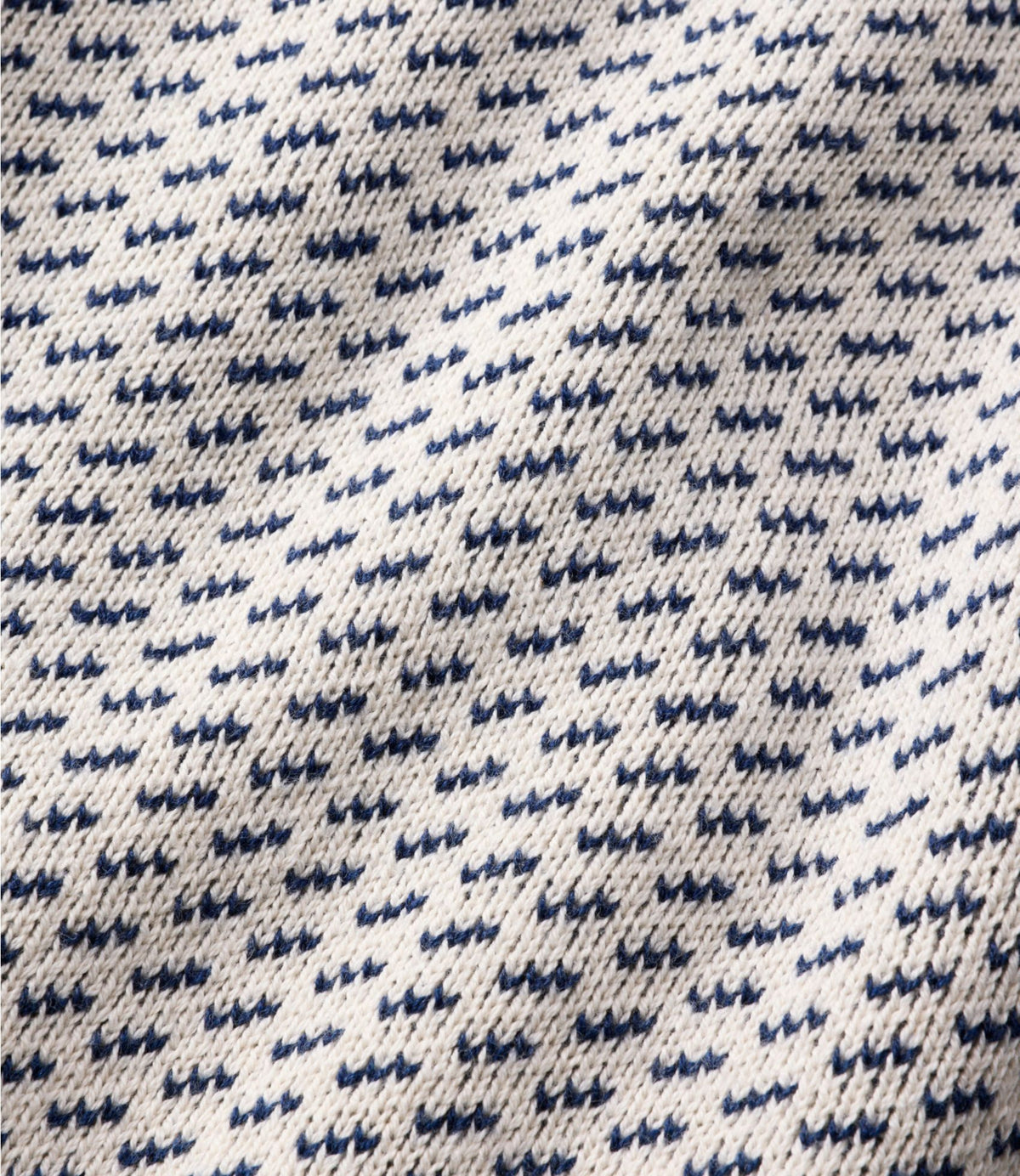 L.L.Bean Men's Wicked Soft Cotton/Cashmere Sweater, Crewneck, Pattern Bright Navy Birdseye Stripe