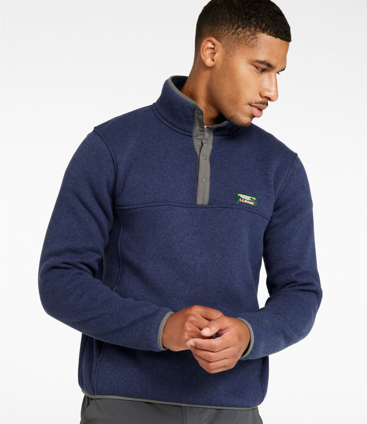 L.L.Bean Men's L.L.Bean Sweater Fleece Pullover Bright Navy