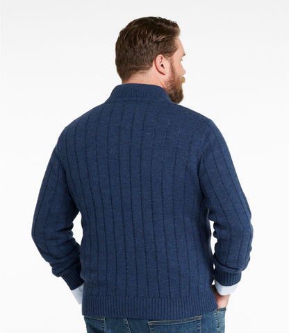 L.L.Bean Men's Riverton Wool/Cotton Sweater, Mockneck Gray Heather