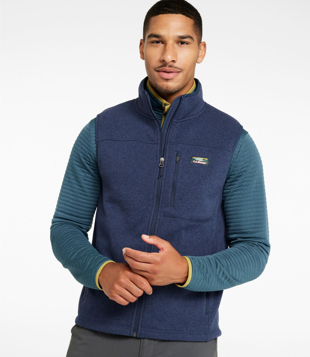 L.L.Bean Men's Bean's Sweater Fleece Vest Bright Navy