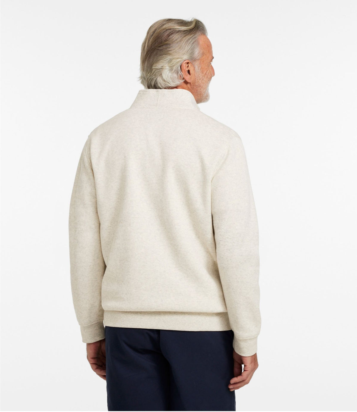 L.L.Bean Men's All Seasons Textured Sweats, Quarter-Zip Silver Birch Heather