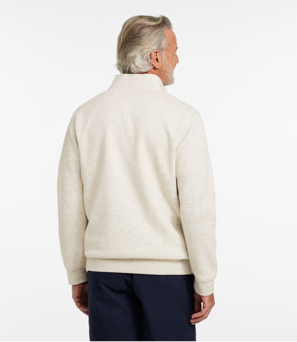 L.L.Bean Men's All Seasons Textured Sweats, Quarter-Zip Silver Birch Heather
