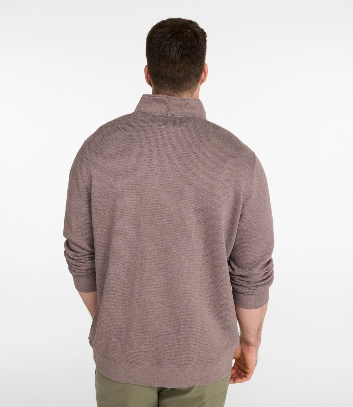 L.L.Bean Men's All Seasons Textured Sweats, Quarter-Zip Silver Birch Heather