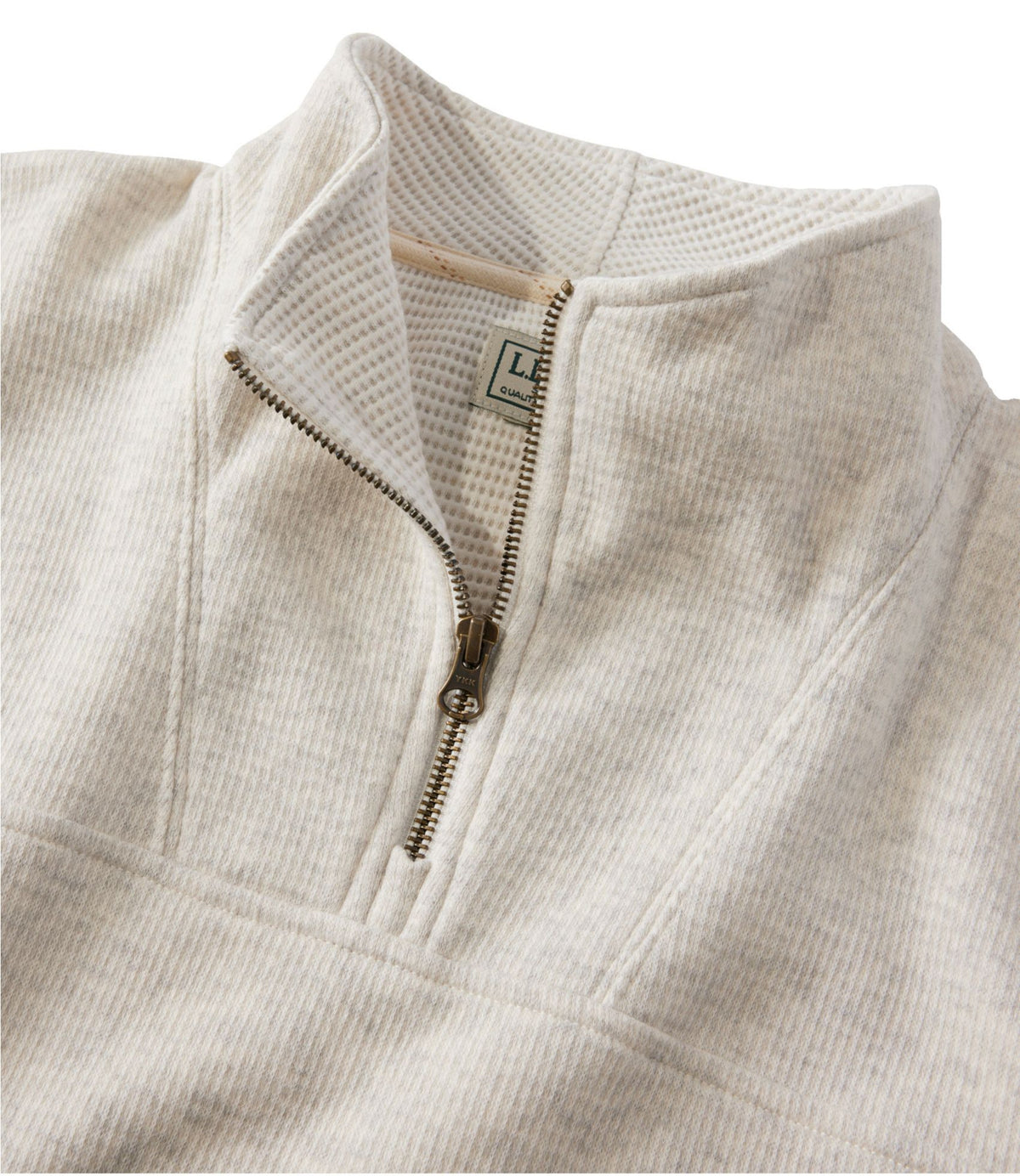 L.L.Bean Men's All Seasons Textured Sweats, Quarter-Zip Silver Birch Heather