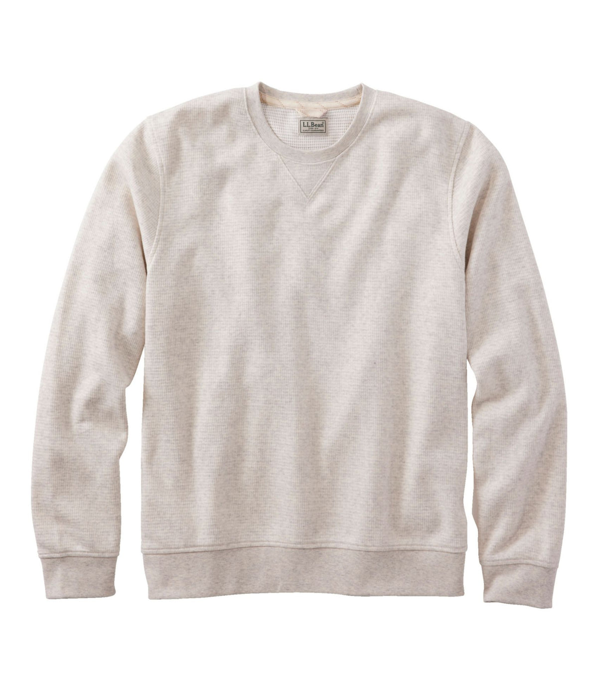 L.L.Bean Men's All Seasons Textured Sweats, Crewneck Silver Birch Heather